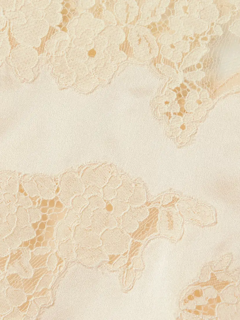 DÔEN Viviane Lace-trimmed Silk-satin Top | Thumbnail 4