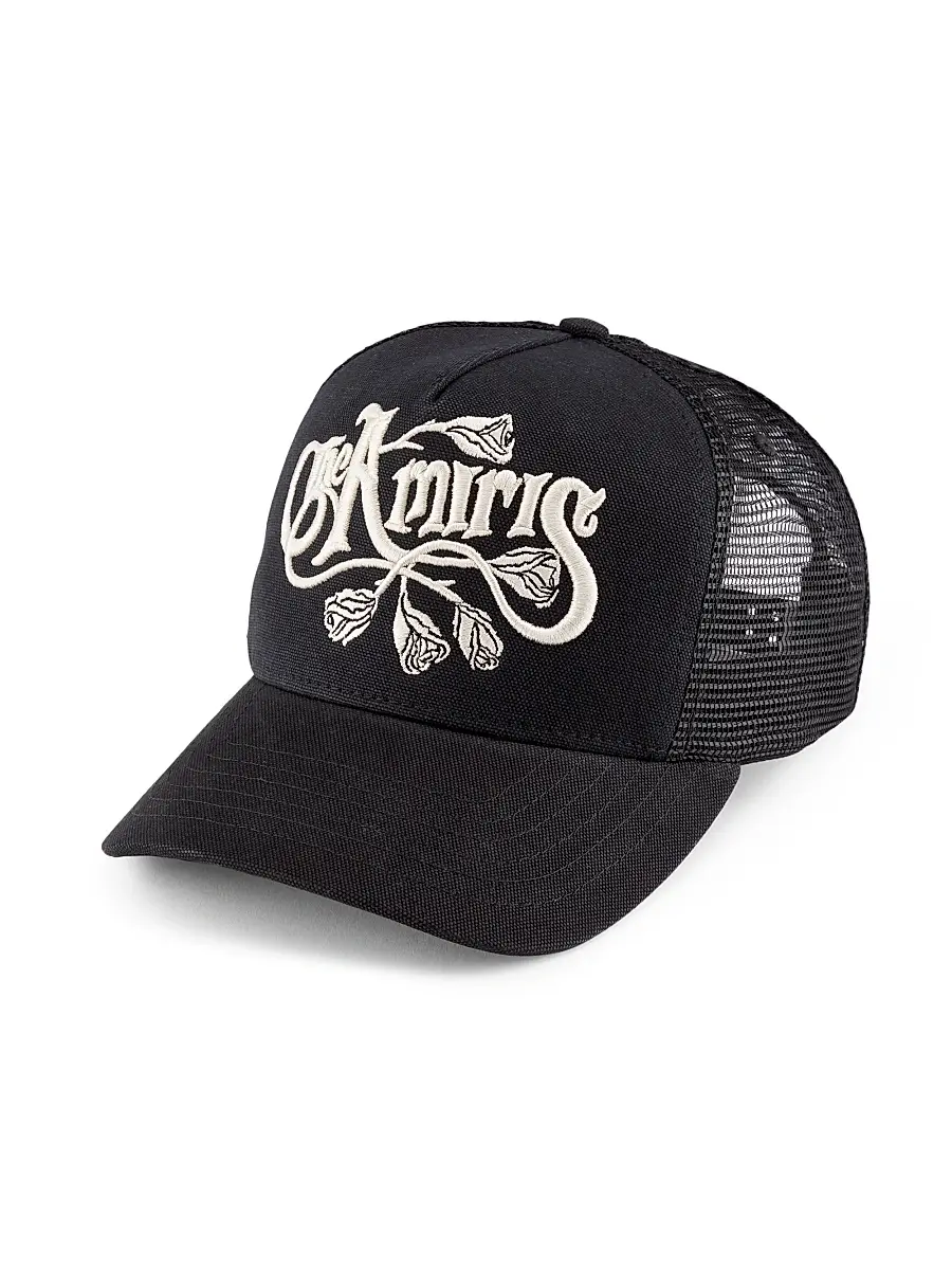 Amiri Men's Logo-Embroidered Trucker Hat - Black | Image 1 Amiri Men's Logo-Embroidered Trucker Hat - Black | Image 1