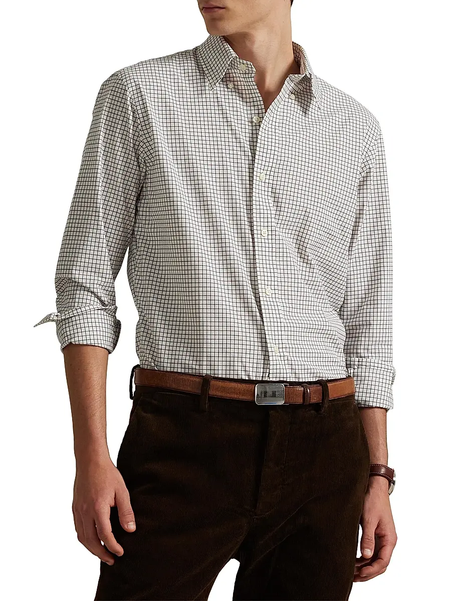 Polo Ralph Lauren Men's Checked Cotton Shirt | Thumbnail 3 Polo Ralph Lauren Men's Checked Cotton Shirt | Thumbnail 3