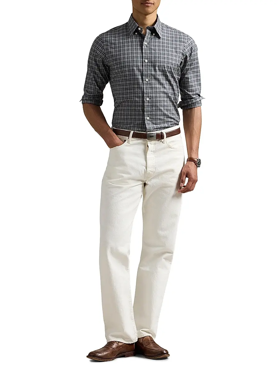 Polo Ralph Lauren Men's Plaid Cotton Shirt | Thumbnail 2 Polo Ralph Lauren Men's Plaid Cotton Shirt | Thumbnail 2