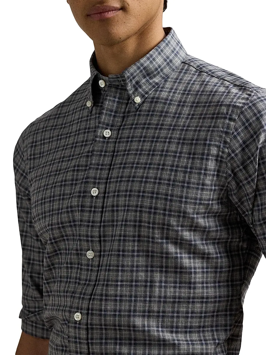 Polo Ralph Lauren Men's Plaid Cotton Shirt | Thumbnail 5 Polo Ralph Lauren Men's Plaid Cotton Shirt | Thumbnail 5