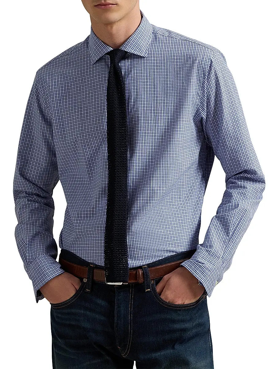 Polo Ralph Lauren Men's Micro-Checked Cotton Shirt | Thumbnail 3
