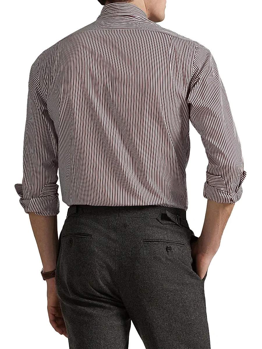 Polo Ralph Lauren Men's Striped Poplin Button-Front Shirt | Thumbnail 4 Polo Ralph Lauren Men's Striped Poplin Button-Front Shirt | Thumbnail 4
