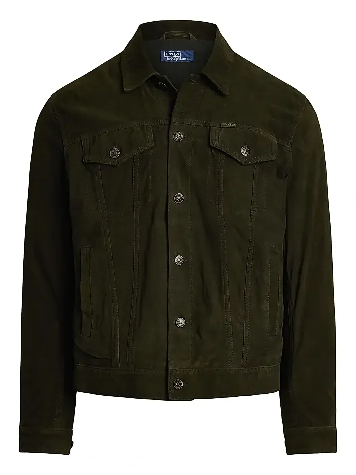 Polo Ralph Lauren Men's Icon Suede Button-Down Trucker Jacket
