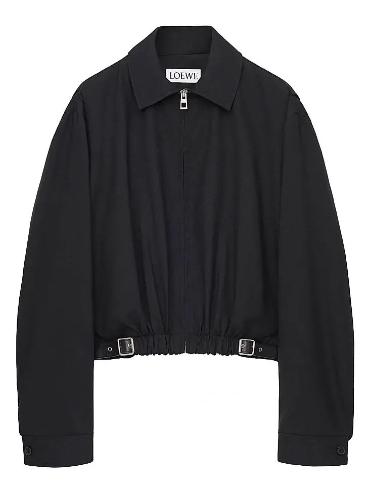Men's Wool-Blend Belted Blouson Jacket