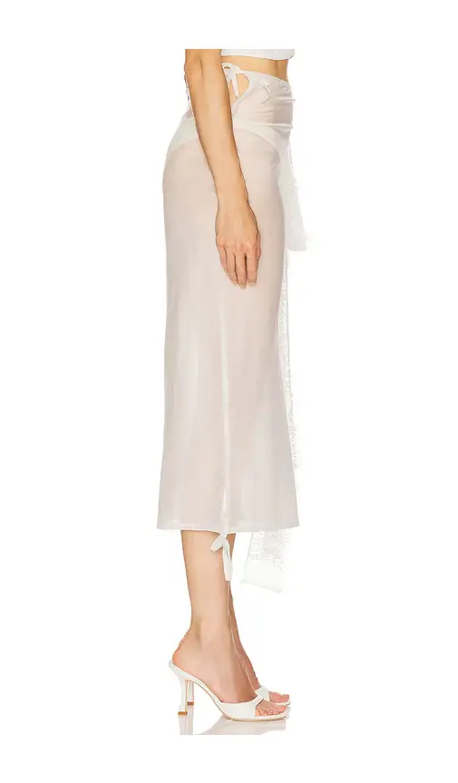 Milkwhite x REVOLVE Midi Skirt With Lace Details | Thumbnail 2 Milkwhite x REVOLVE Midi Skirt With Lace Details | Thumbnail 2
