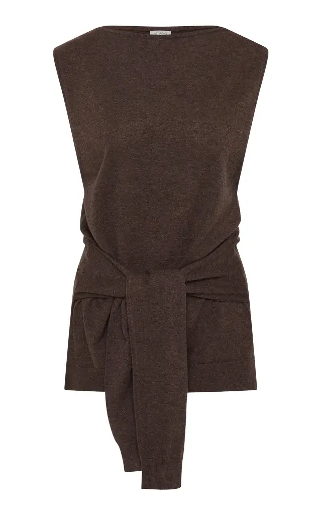 Tie-Waist Wool Top