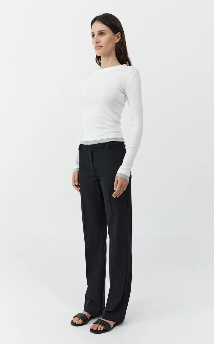 St. Agni 90s Low-Rise Wool Straight-Leg Pants | Thumbnail 13