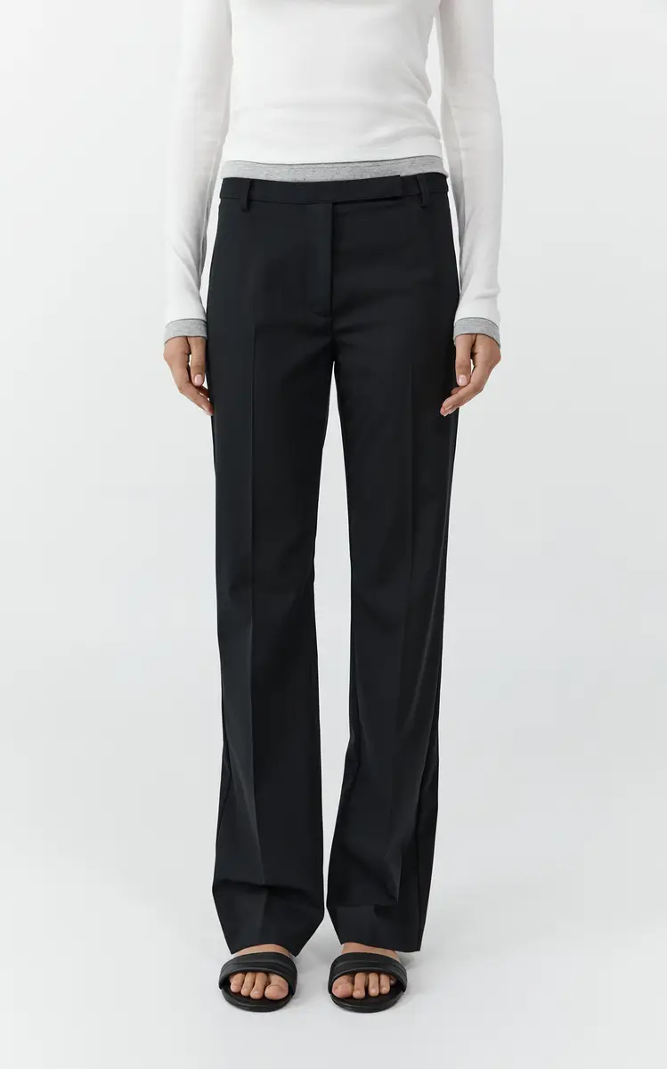 St. Agni 90s Low-Rise Wool Straight-Leg Pants | Thumbnail 5