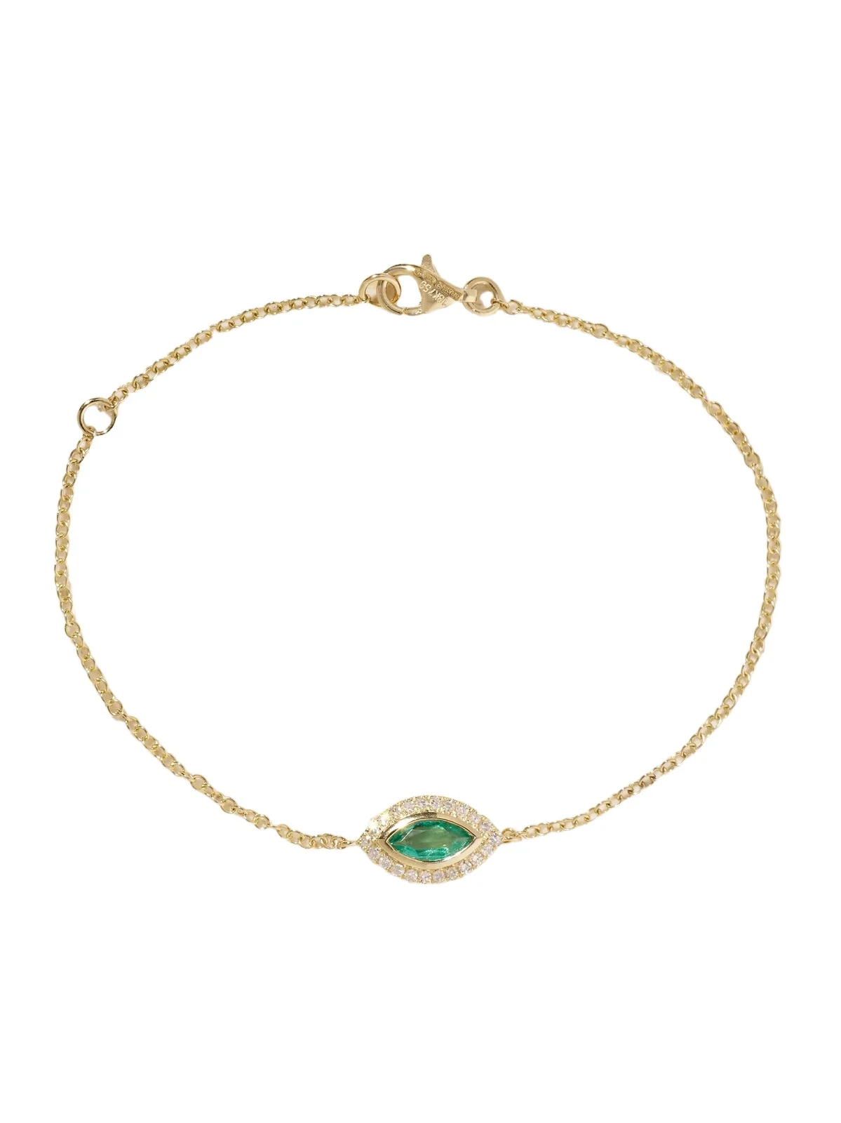 Evil Eye 18-karat Gold, Emerald And Diamond Bracelet