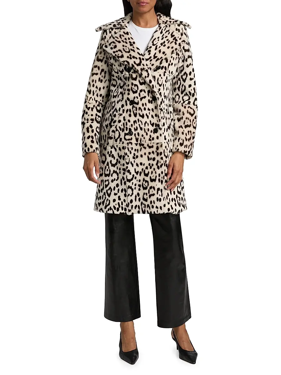 Nili Lotan Women's Crystal Leopard Print Duster Coat - Snow Leopard | Thumbnail 3 Nili Lotan Women's Crystal Leopard Print Duster Coat - Snow Leopard | Thumbnail 3