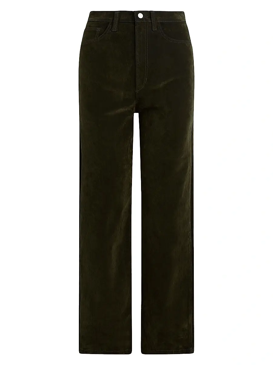 Joe's Jeans Women's Margot Straight-Leg Velvet Pants - Olive | Image 1 Joe's Jeans Women's Margot Straight-Leg Velvet Pants - Olive | Image 1