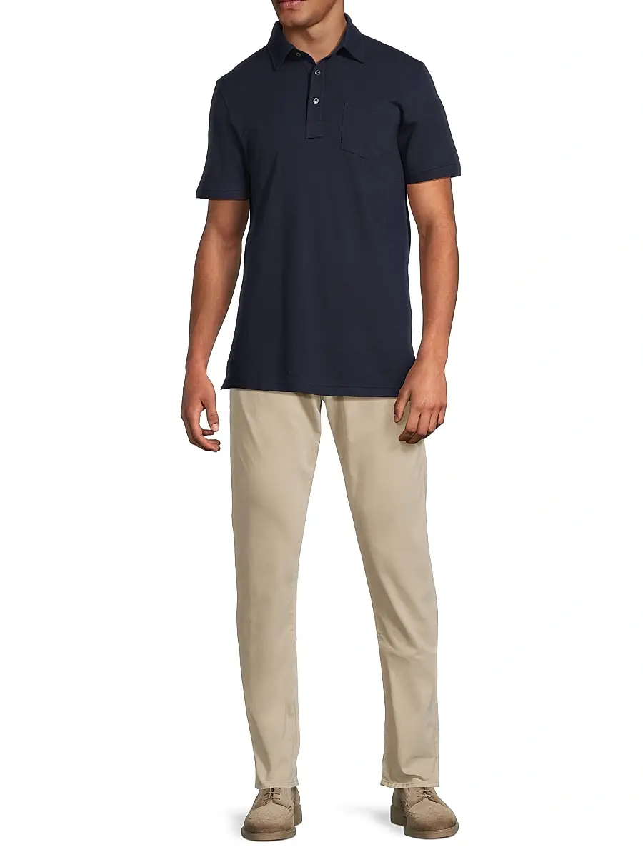 Ralph Lauren Purple Label Men's Cotton-Cashmere Piqué Polo Shirt | Thumbnail 2 Ralph Lauren Purple Label Men's Cotton-Cashmere Piqué Polo Shirt | Thumbnail 2