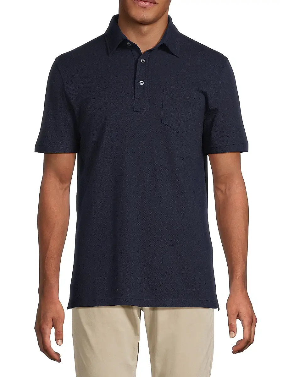 Ralph Lauren Purple Label Men's Cotton-Cashmere Piqué Polo Shirt | Thumbnail 3 Ralph Lauren Purple Label Men's Cotton-Cashmere Piqué Polo Shirt | Thumbnail 3