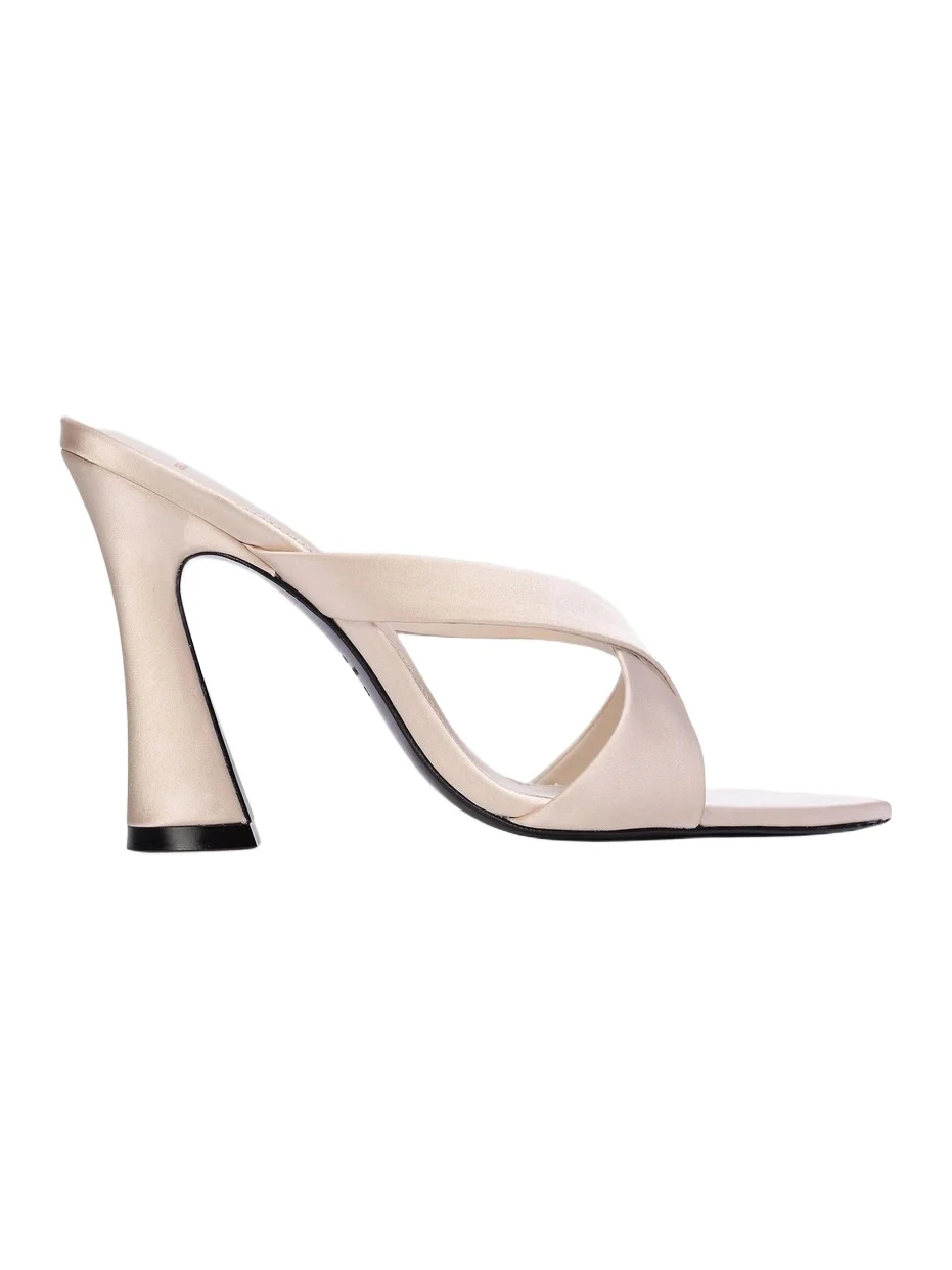 Black Suede Studio Women's Zoey 100MM Satin Sandals