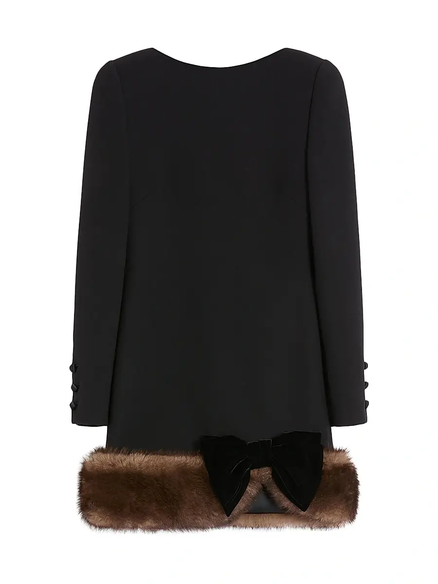 Valentino Garavani Women's Wool Crepe Short Dress - Black | Image 1 Valentino Garavani Women's Wool Crepe Short Dress - Black | Image 1