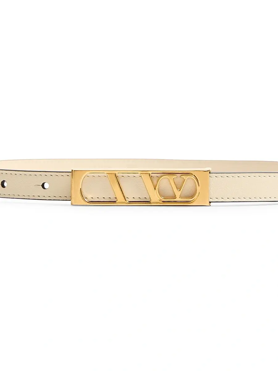 Valentino Garavani Women's Vlogo Signature Belt In Shiny Calfskin 15 MM - Butter | Thumbnail 4 Valentino Garavani Women's Vlogo Signature Belt In Shiny Calfskin 15 MM - Butter | Thumbnail 4