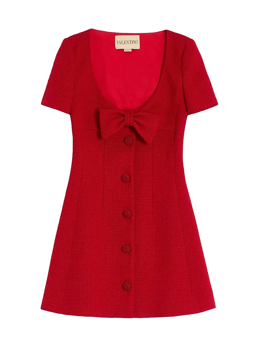 Valentino Garavani Women's Short Dress in Plain Wool Tweed - Paris | Image 1 Valentino Garavani Women's Short Dress in Plain Wool Tweed - Paris | Image 1