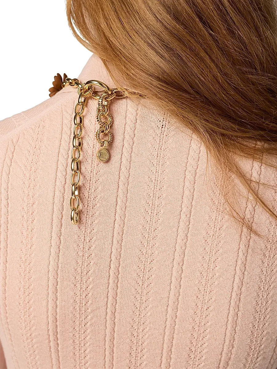 Miu Miu Women's Cashmere Polo Sweater - Pink | Thumbnail 5 Miu Miu Women's Cashmere Polo Sweater - Pink | Thumbnail 5