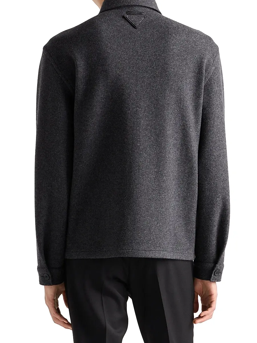 Prada Men's Wool Blend Shirt - Grey | Thumbnail 3 Prada Men's Wool Blend Shirt - Grey | Thumbnail 3