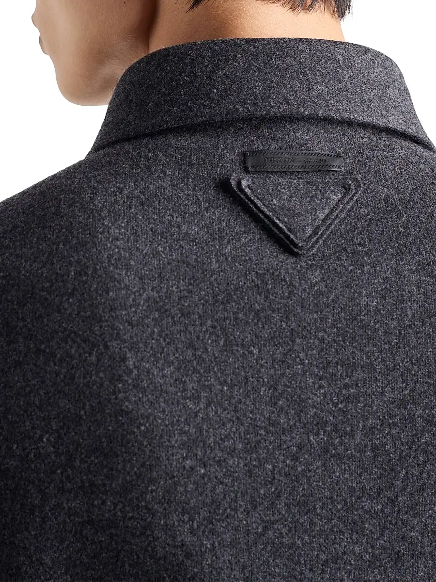 Prada Men's Wool Blend Shirt - Grey | Thumbnail 6 Prada Men's Wool Blend Shirt - Grey | Thumbnail 6