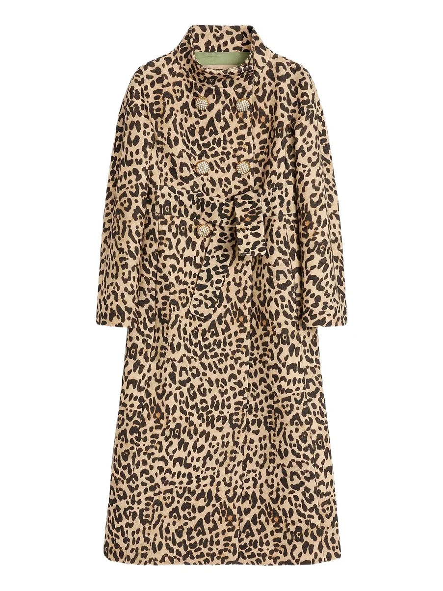 Valentino Women's Cloth Coat in Animalier Print - Animal Print