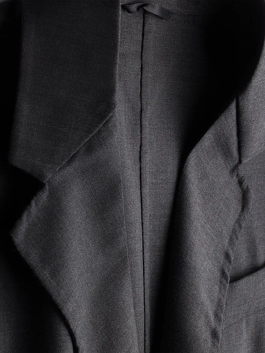 Prada Men's Single-Breasted Wool Blend Jacket - Grey | Thumbnail 7