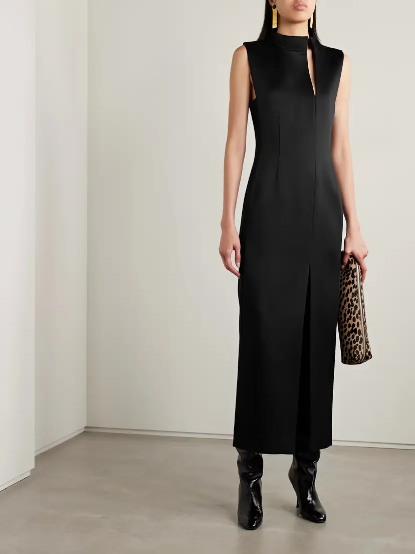 Khaite Lowen Satin-crepe Midi Dress | Thumbnail 2 Khaite Lowen Satin-crepe Midi Dress | Thumbnail 2