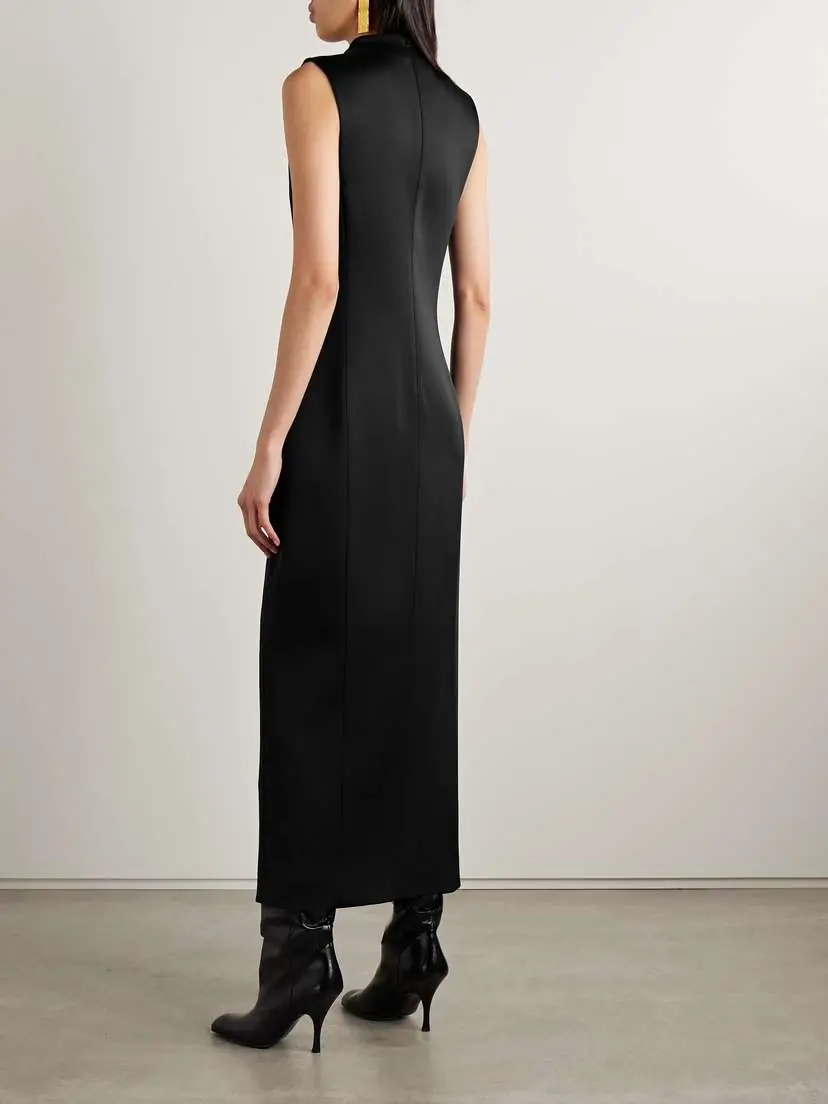 Khaite Lowen Satin-crepe Midi Dress | Thumbnail 3 Khaite Lowen Satin-crepe Midi Dress | Thumbnail 3