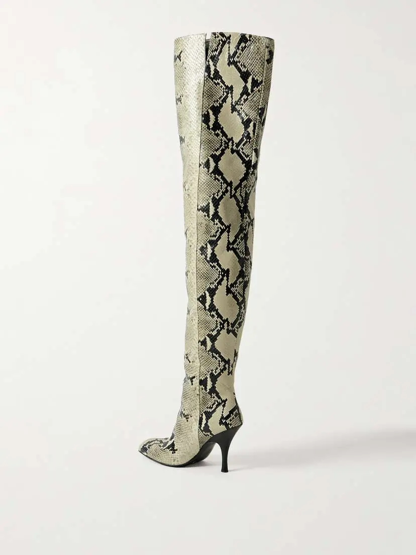 Khaite Colt Snake-effect Leather Over-the-knee Boots | Thumbnail 3 Khaite Colt Snake-effect Leather Over-the-knee Boots | Thumbnail 3