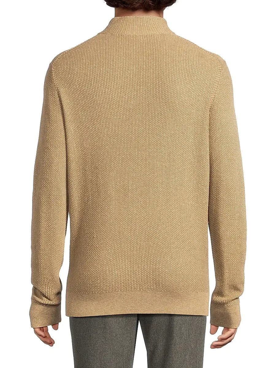 Vince Men's Geo-Jacquard Quarter-Zip Sweater | Thumbnail 5 Vince Men's Geo-Jacquard Quarter-Zip Sweater | Thumbnail 5