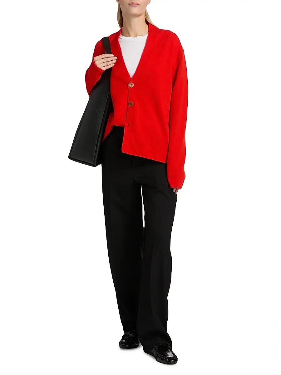 Guest in Residence Women's Everywear Cashmere Cardigan - Chili | Thumbnail 2 Guest in Residence Women's Everywear Cashmere Cardigan - Chili | Thumbnail 2