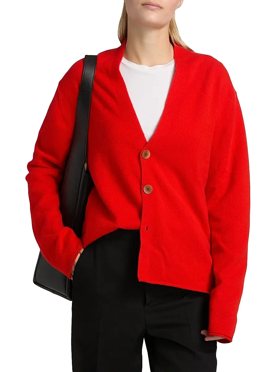 Guest in Residence Women's Everywear Cashmere Cardigan - Chili | Thumbnail 3 Guest in Residence Women's Everywear Cashmere Cardigan - Chili | Thumbnail 3