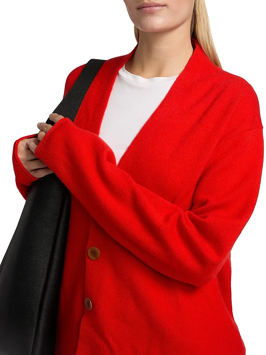 Guest in Residence Women's Everywear Cashmere Cardigan - Chili | Thumbnail 6 Guest in Residence Women's Everywear Cashmere Cardigan - Chili | Thumbnail 6