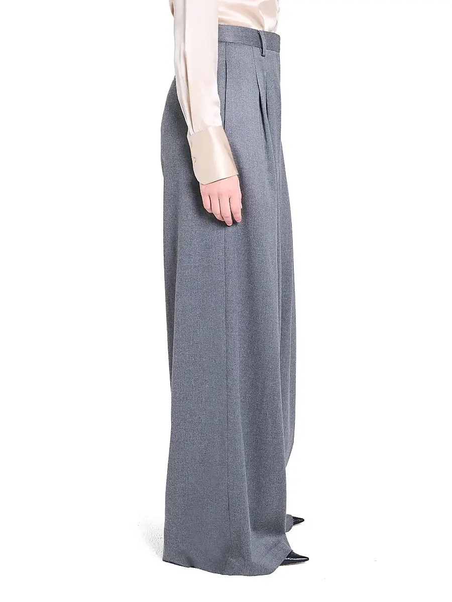 TWP Women's Avery Tailored Wool Straight-Leg Pants - Medium Heather Grey | Thumbnail 4 TWP Women's Avery Tailored Wool Straight-Leg Pants - Medium Heather Grey | Thumbnail 4