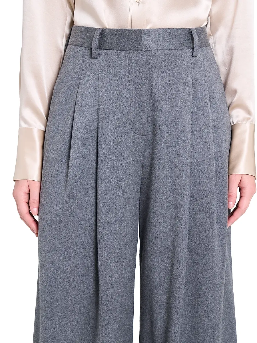 TWP Women's Avery Tailored Wool Straight-Leg Pants - Medium Heather Grey | Thumbnail 6 TWP Women's Avery Tailored Wool Straight-Leg Pants - Medium Heather Grey | Thumbnail 6