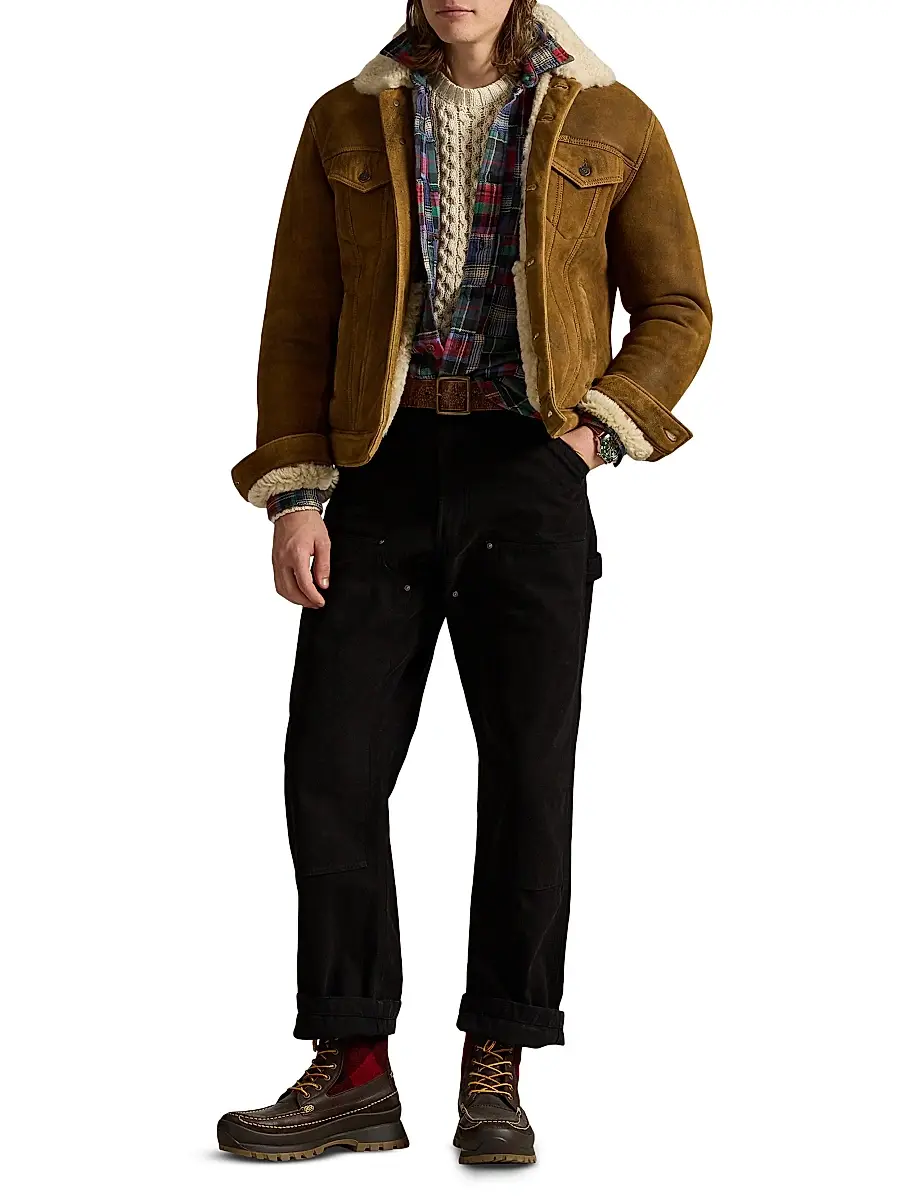 Polo Ralph Lauren Men's Merino Shearling Button-Down Jacket | Thumbnail 2 Polo Ralph Lauren Men's Merino Shearling Button-Down Jacket | Thumbnail 2