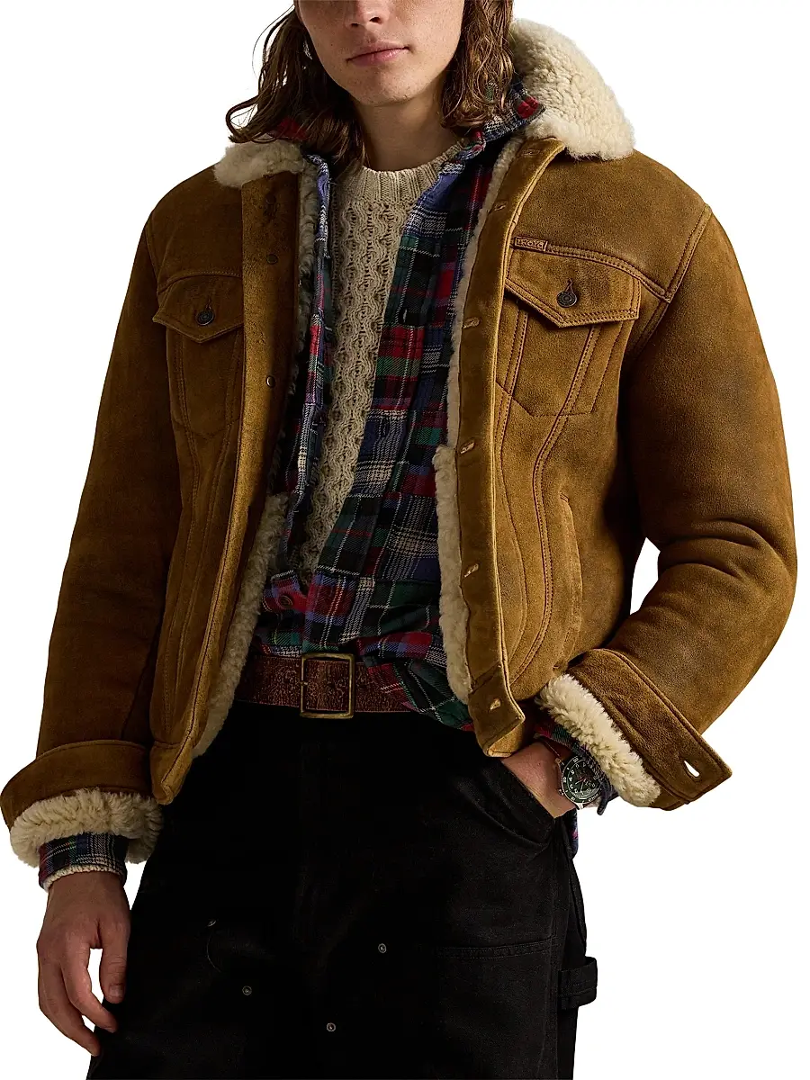 Polo Ralph Lauren Men's Merino Shearling Button-Down Jacket | Thumbnail 3 Polo Ralph Lauren Men's Merino Shearling Button-Down Jacket | Thumbnail 3