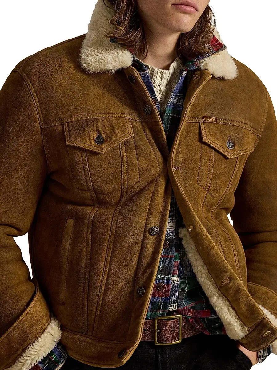 Polo Ralph Lauren Men's Merino Shearling Button-Down Jacket | Thumbnail 6 Polo Ralph Lauren Men's Merino Shearling Button-Down Jacket | Thumbnail 6