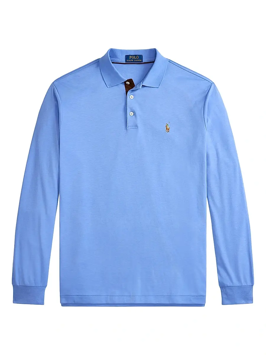 Men's Long Sleeve Polo Shirt - Fall Blue Men's Long Sleeve Polo Shirt - Fall Blue
