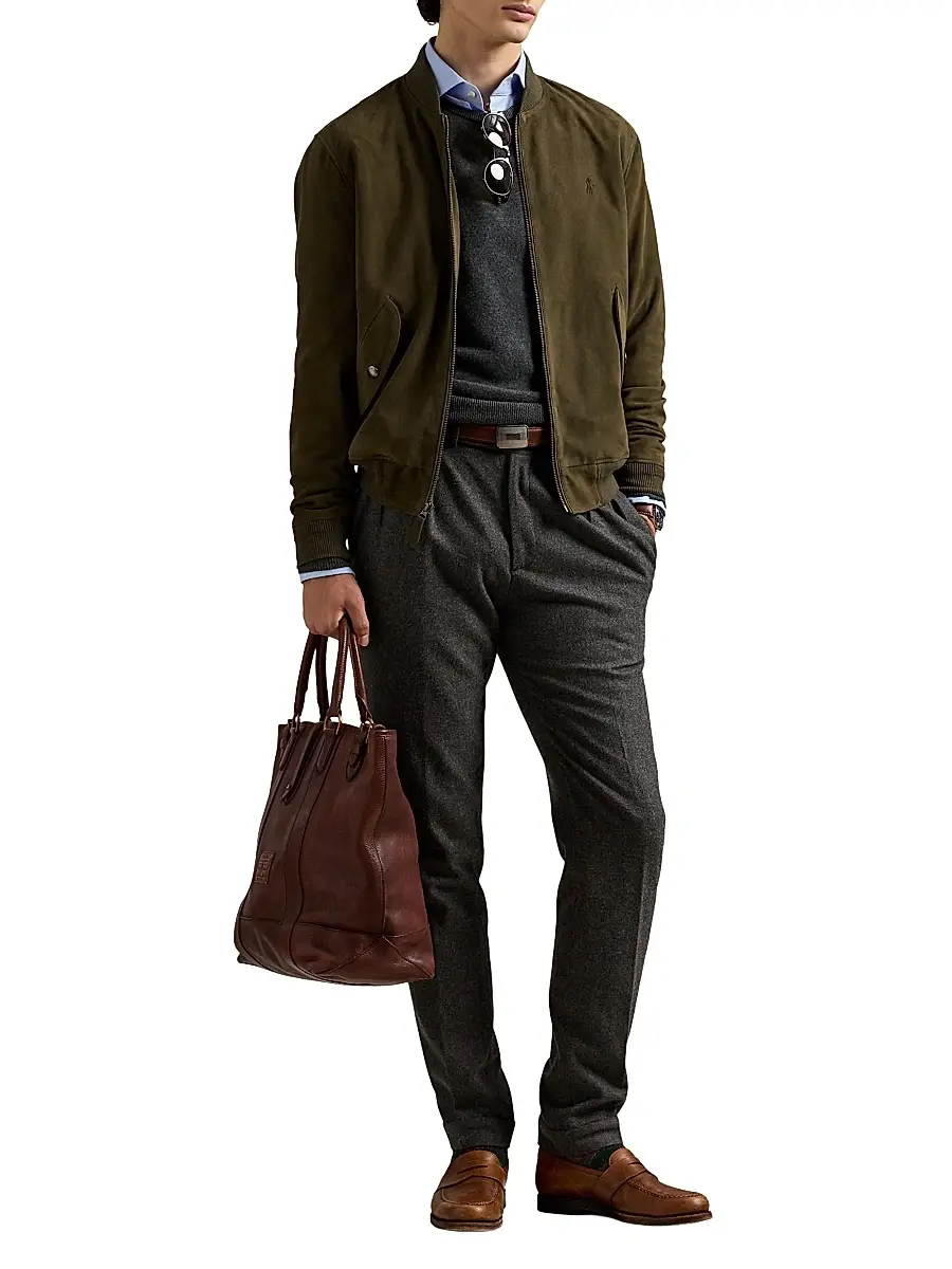 Polo Ralph Lauren Men's Suede Zip-Front Bomber Jacket | Thumbnail 2