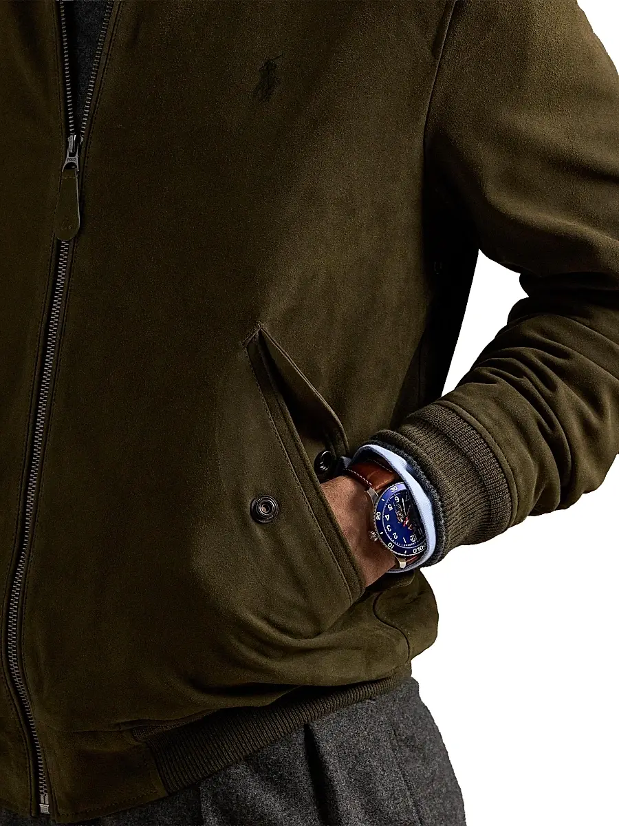 Polo Ralph Lauren Men's Suede Zip-Front Bomber Jacket | Thumbnail 6