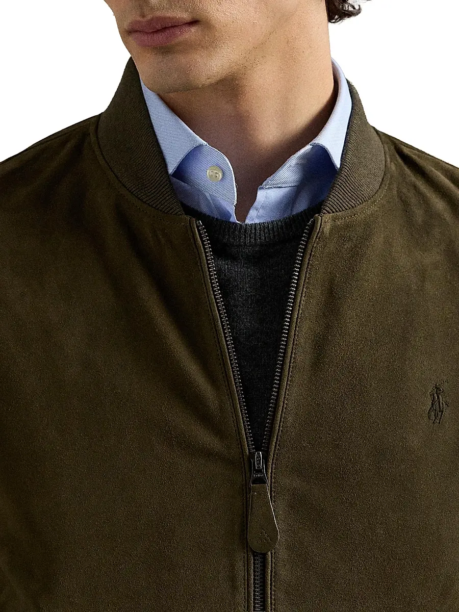 Polo Ralph Lauren Men's Suede Zip-Front Bomber Jacket | Thumbnail 7