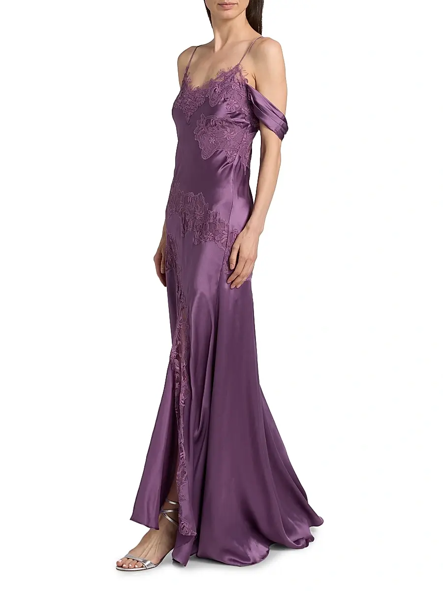 Amur Women's Reese Cascade Lace Gown | Thumbnail 2 Amur Women's Reese Cascade Lace Gown | Thumbnail 2