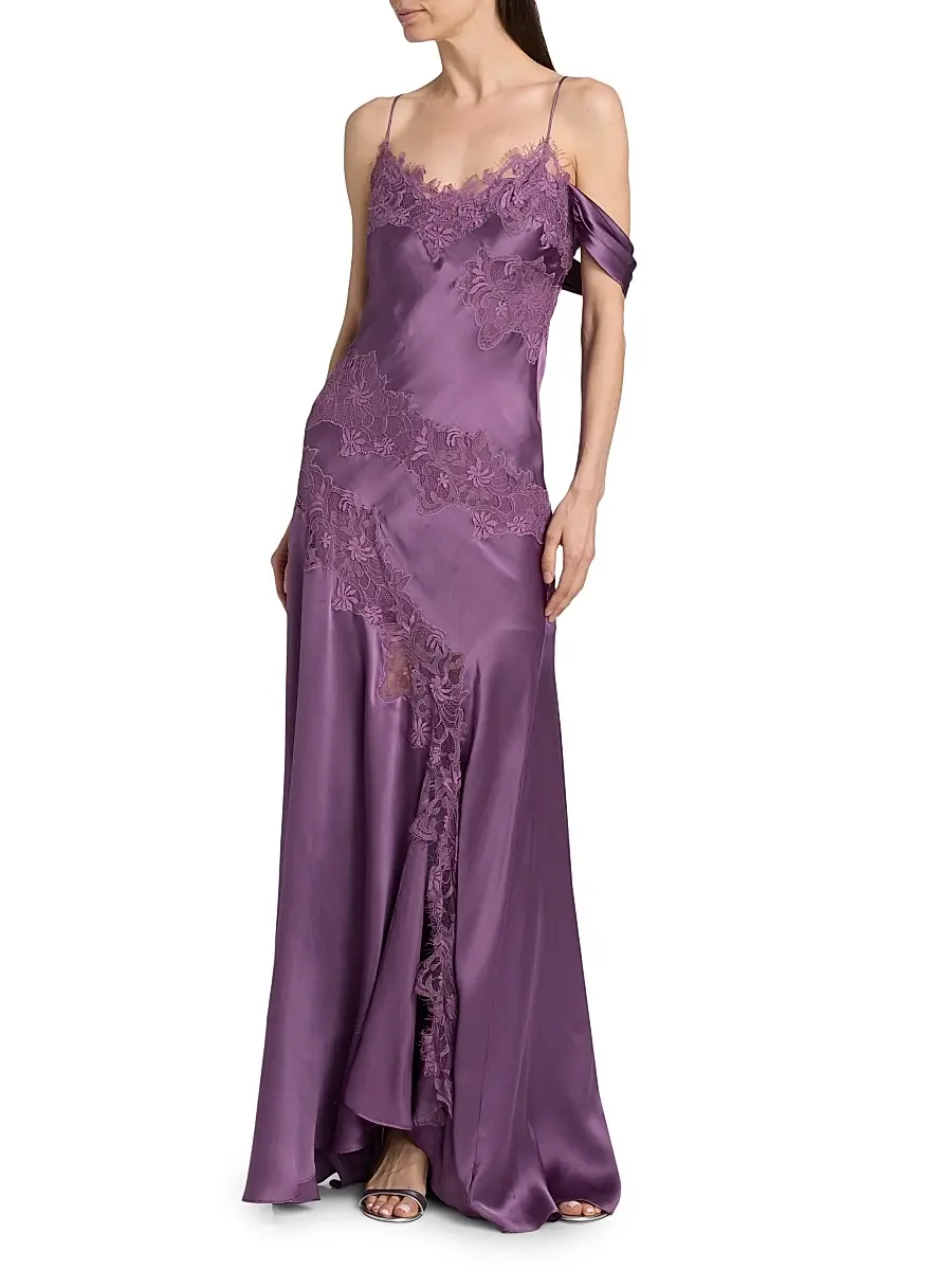 Amur Women's Reese Cascade Lace Gown | Thumbnail 3 Amur Women's Reese Cascade Lace Gown | Thumbnail 3