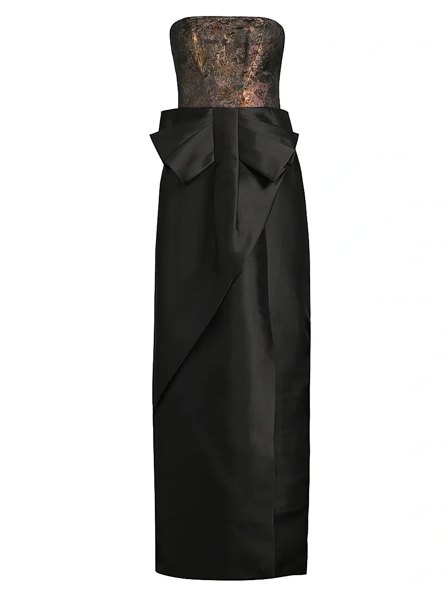 Kay Unger Women's Vanessa Metallic Strapless Column Gown - Carbon Multi | Image 1 Kay Unger Women's Vanessa Metallic Strapless Column Gown - Carbon Multi | Image 1