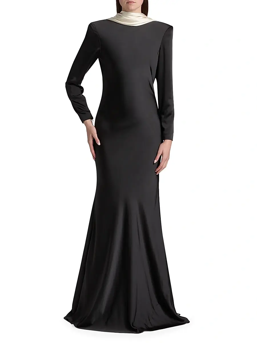 Et Ochs Women's Allegra Charmeuse Trumpet Gown | Thumbnail 3 Et Ochs Women's Allegra Charmeuse Trumpet Gown | Thumbnail 3