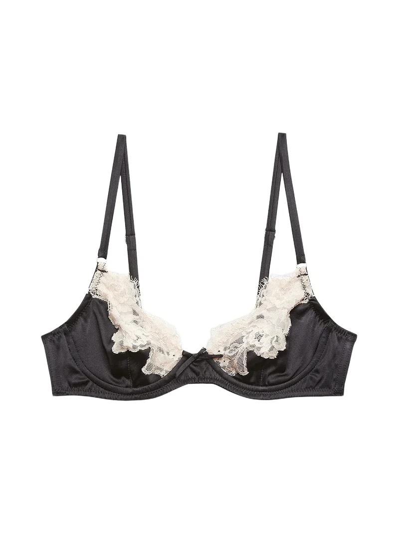 Fleur du Mal Women's Juliet Silk & Lace Demi Bra
