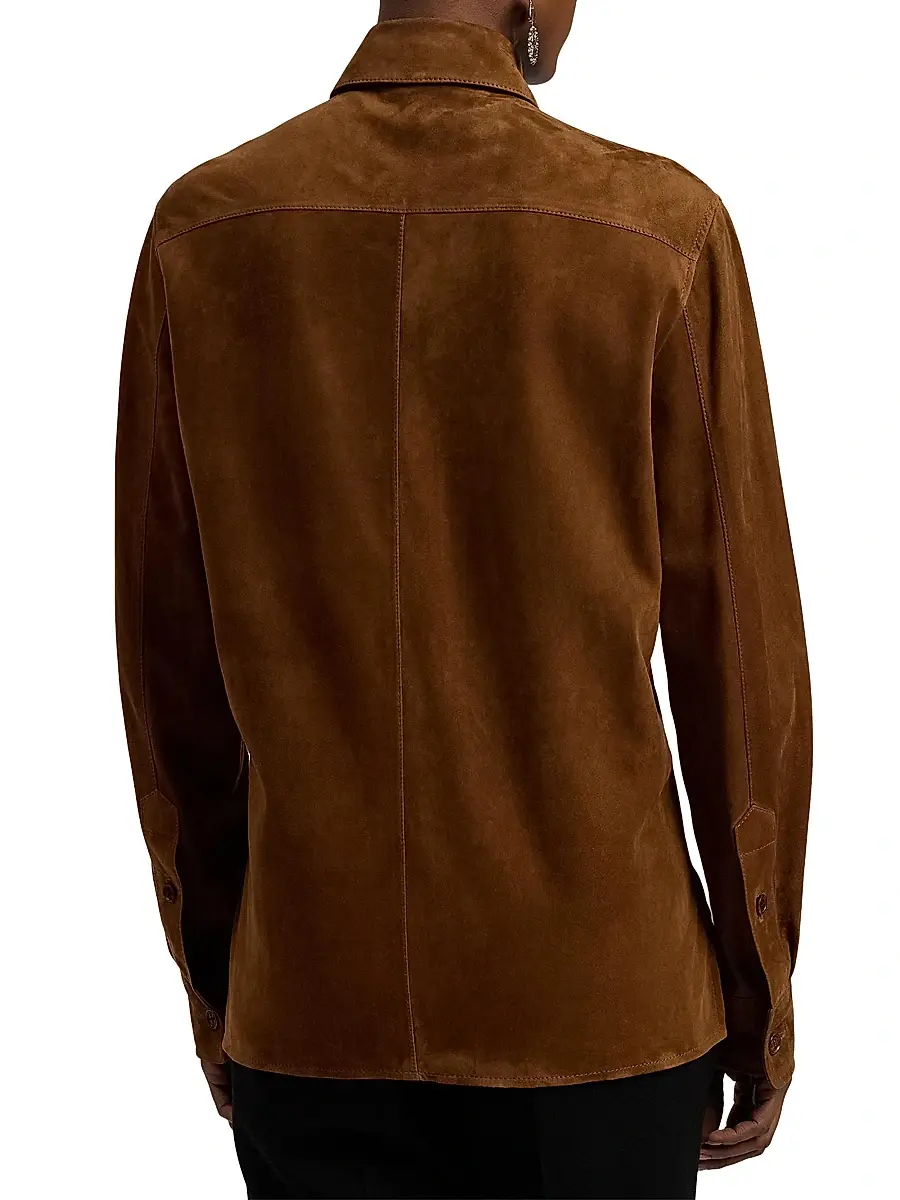 Ralph Lauren Collection Women's Landry Lightweight Suede Shirt - Cognac | Thumbnail 5 Ralph Lauren Collection Women's Landry Lightweight Suede Shirt - Cognac | Thumbnail 5