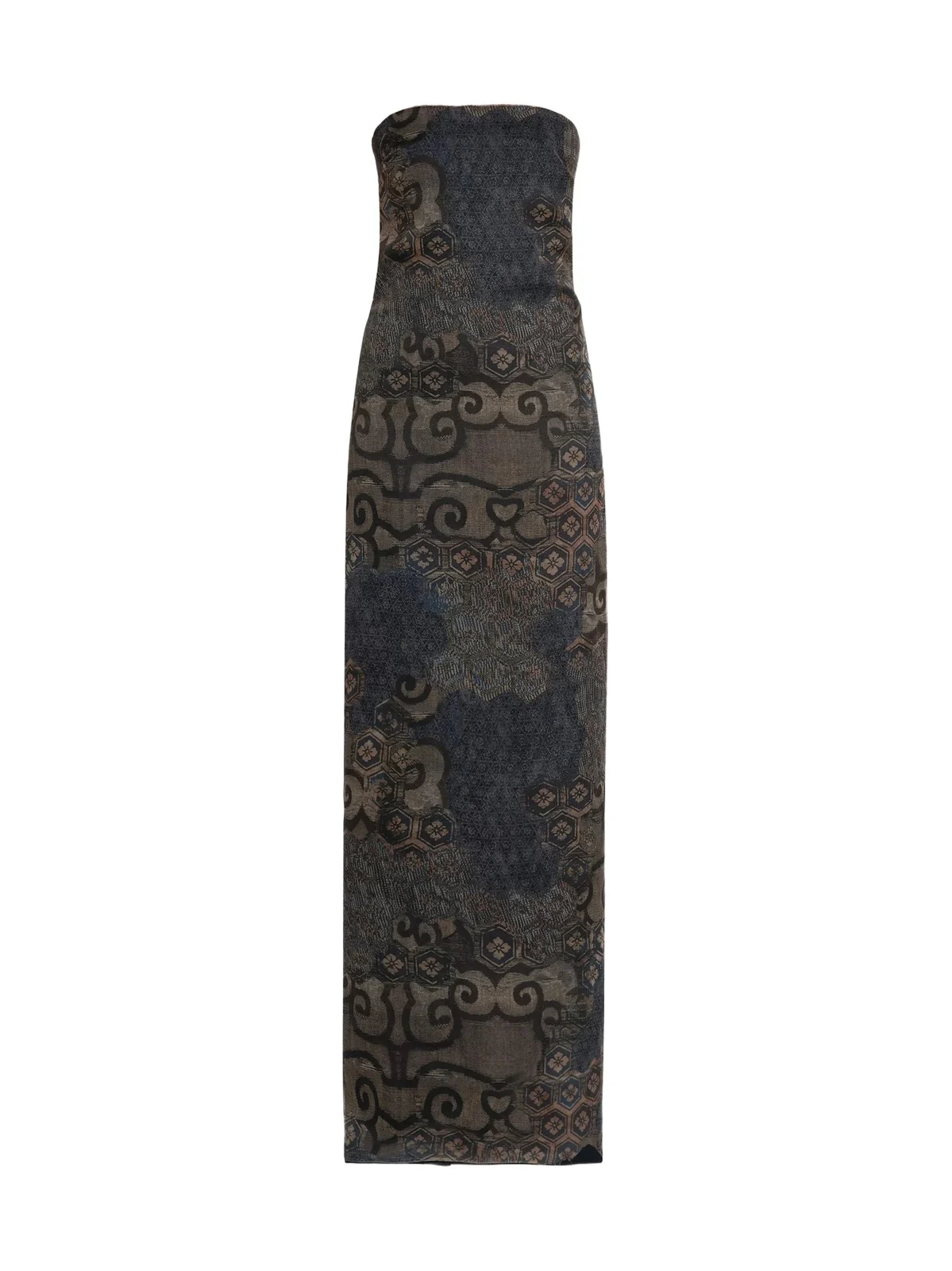 Giorgio Armani Women's Geometric Silk Strapless Column Gown